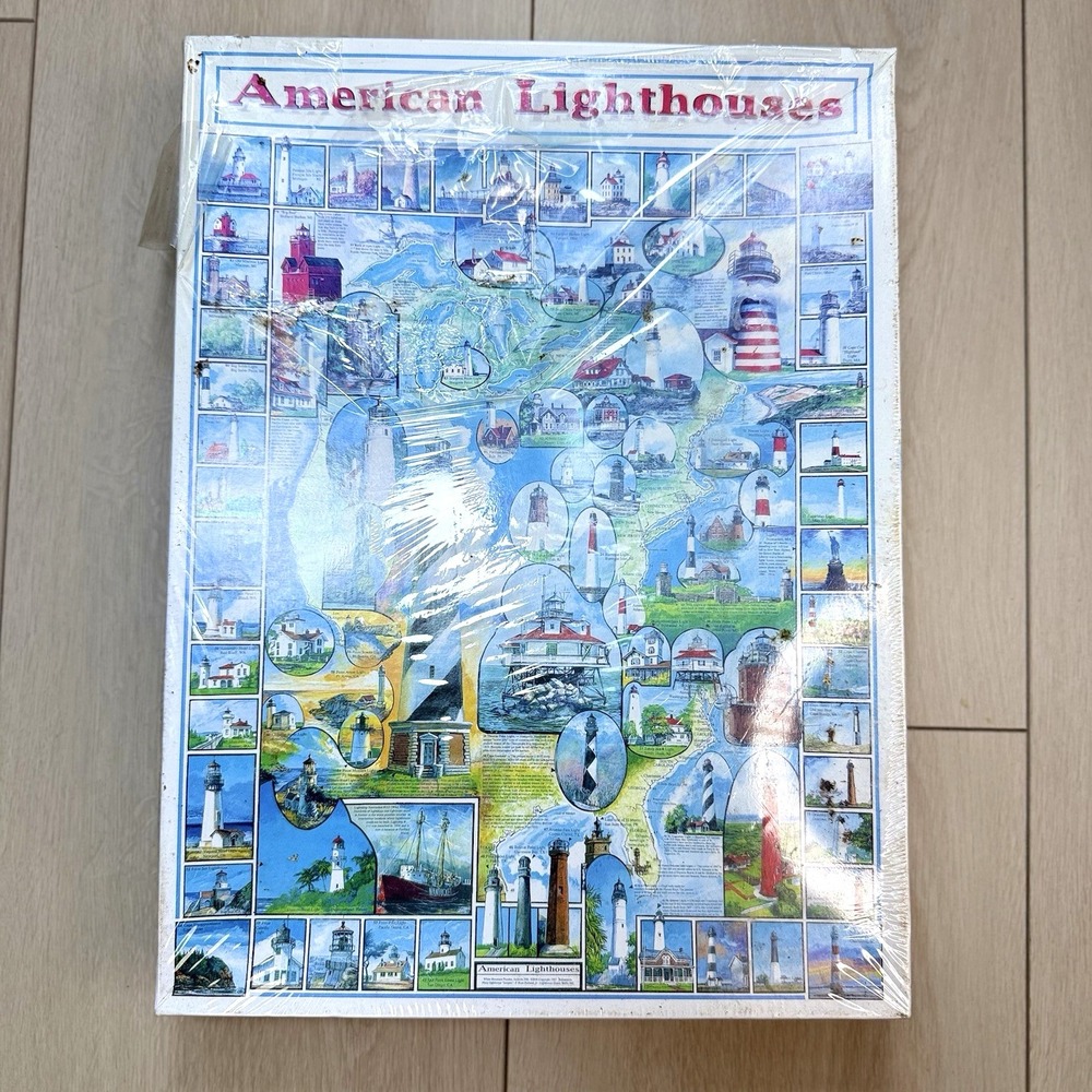 VTG American Lighthouses 1000 Piece Puzzle White Mountain 1997 Sealed USA NIB!!‎